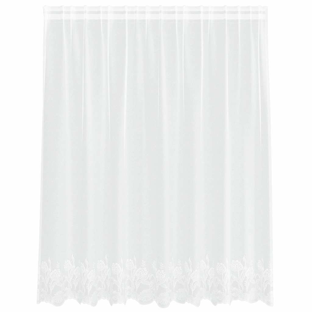 Lace Curtain with Curtains White 200x140cm Polyester